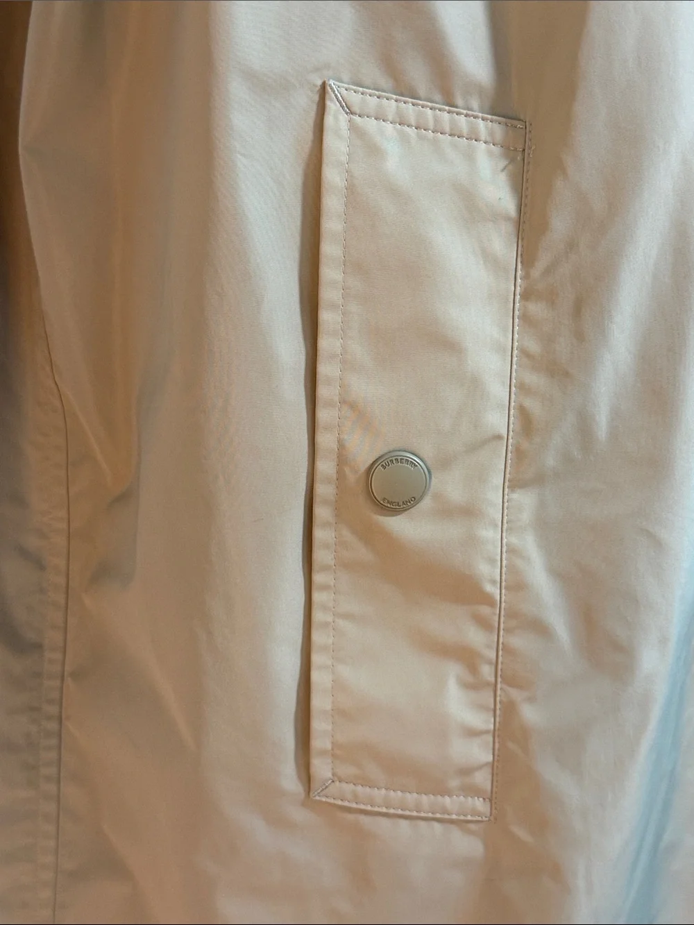Burberry Beige Long Raincoat with Snap & Zip Front - Picture 5 of 16